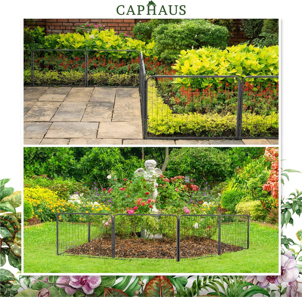 CAPHAUS Decorative Garden Fence, 40 Inch x 21 FT Heavy Duty Iron Fencing Land...