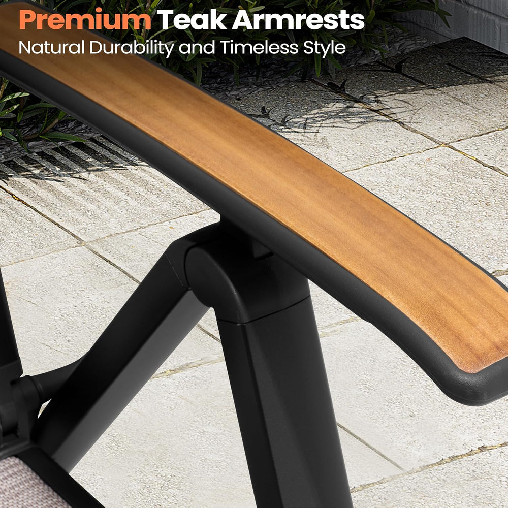 Pellebant 2 Piece Outdoor Dining Set for 2, Aluminum Foldable Dining Chairs