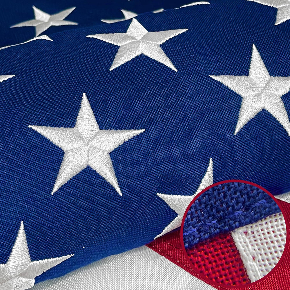 Premium American Flag for Outside 5x8 FT, Deluxe Heavy Duty Spun Polyster,Lon...