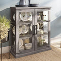 BELLEZE 36" Ashford Glass Display Cabinet - Gray Wash
