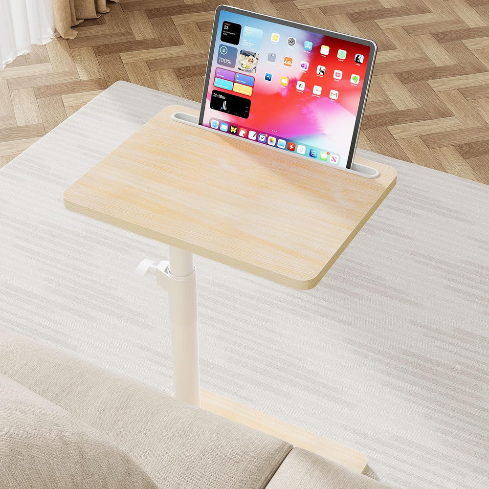 YUHFERA Sofa Armrest Tray Table for Couch - 360 Swivel Height Adjustable End ...