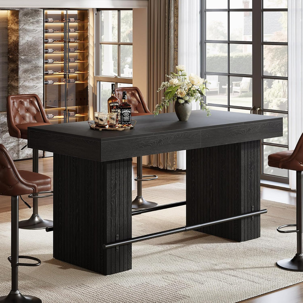 Tribesigns 62.2 Inch Bar Table, Industrial Counter Height Pub Dining Table