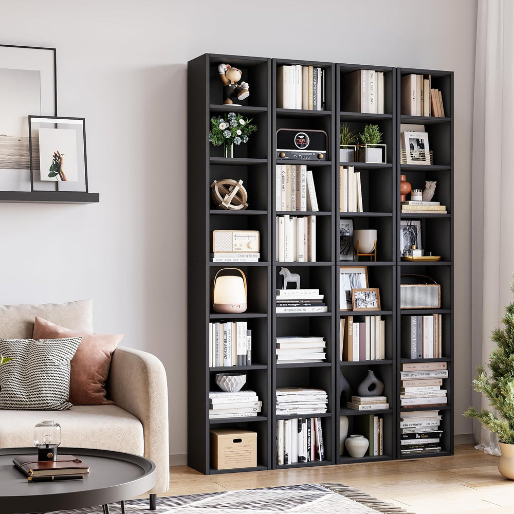 Bamjoy 71 Inches Tall Narrow Bookcase, 8-Tier Slim CD DVD Media Tower Rack, C...