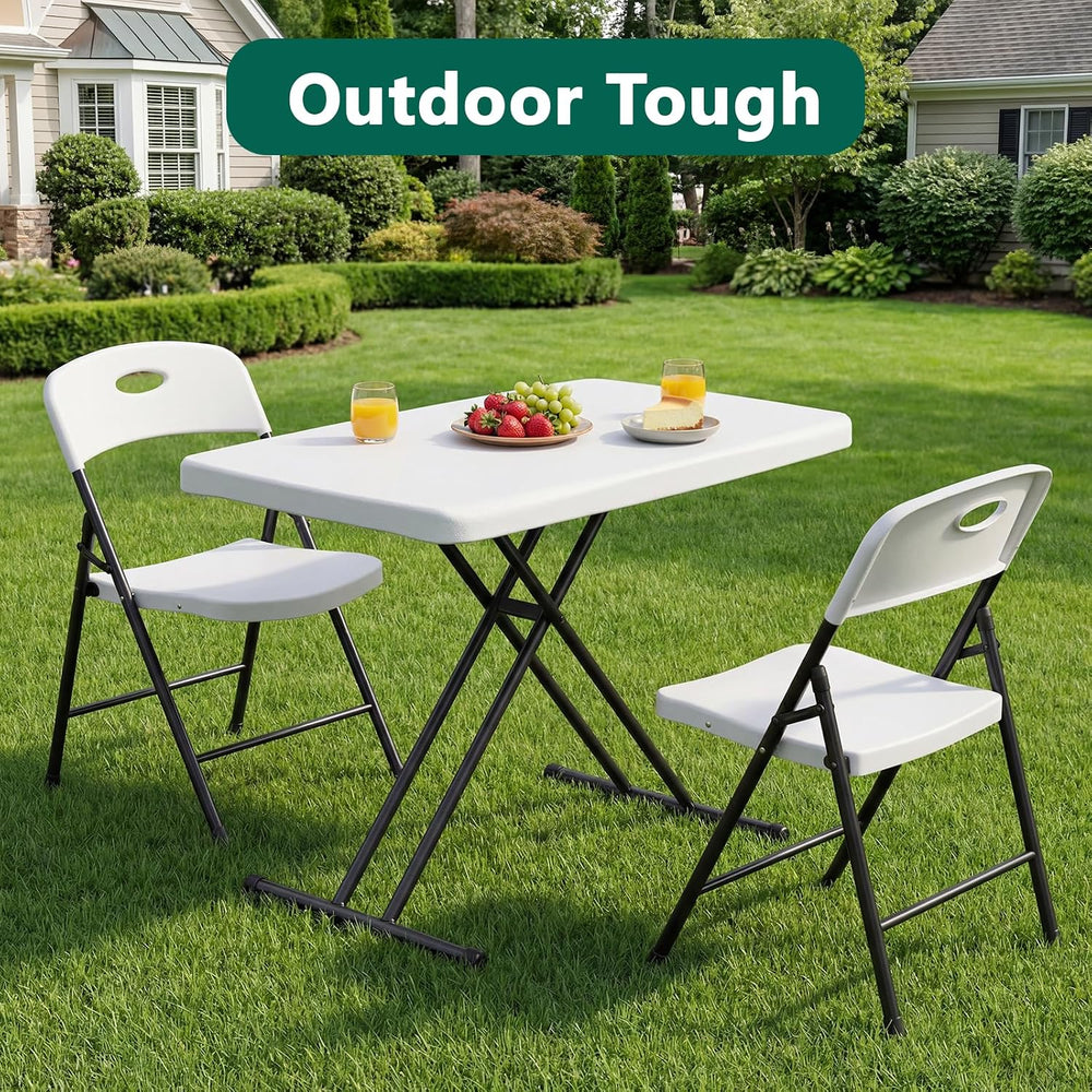 30 Inch Folding Table, Adjustable Height TV Tray for Small Spaces, Heavy Duty...