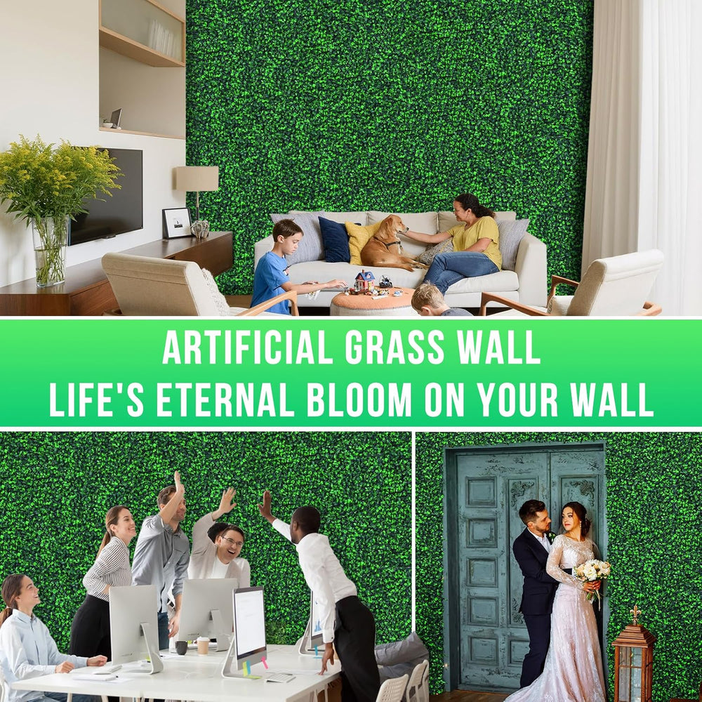 Grooy 48"x 120"(40 sq.ft) Artificial Boxwood Grass Wall Roll Panels
