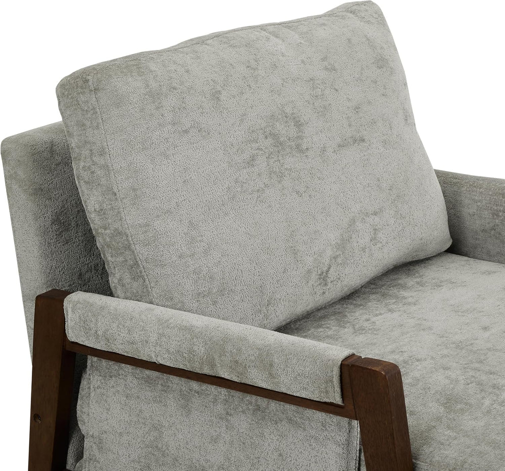 Roundhill Furniture Kelly Mid-Century Modern Accent Armchair, Gray