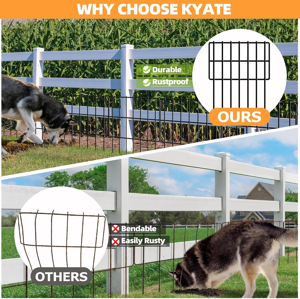 KYATE Garden Fence Animal Barrier, 46 Panels No Dig Fence 65.2ft(L) x13in(H),...