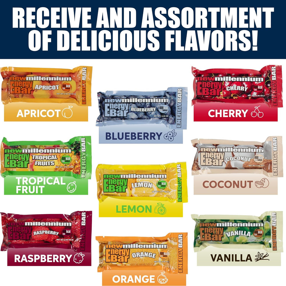 SOS Food Lab Millennium Emergency Food Bars — 9 Bars, 9 Assorted Flavors | 3,...
