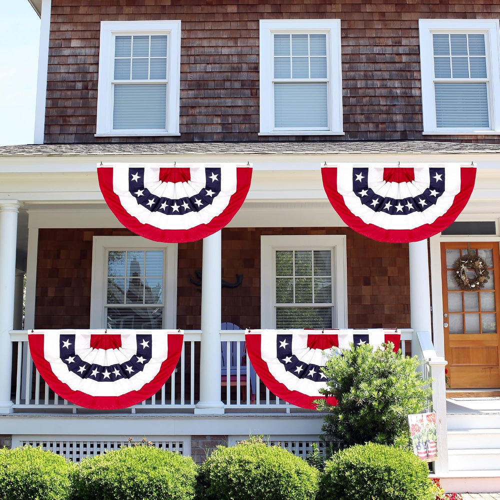 2 × 4 FT 4th of July Decorations, 4 PCS Bunting Flags Outdoor, Patriotic Four...