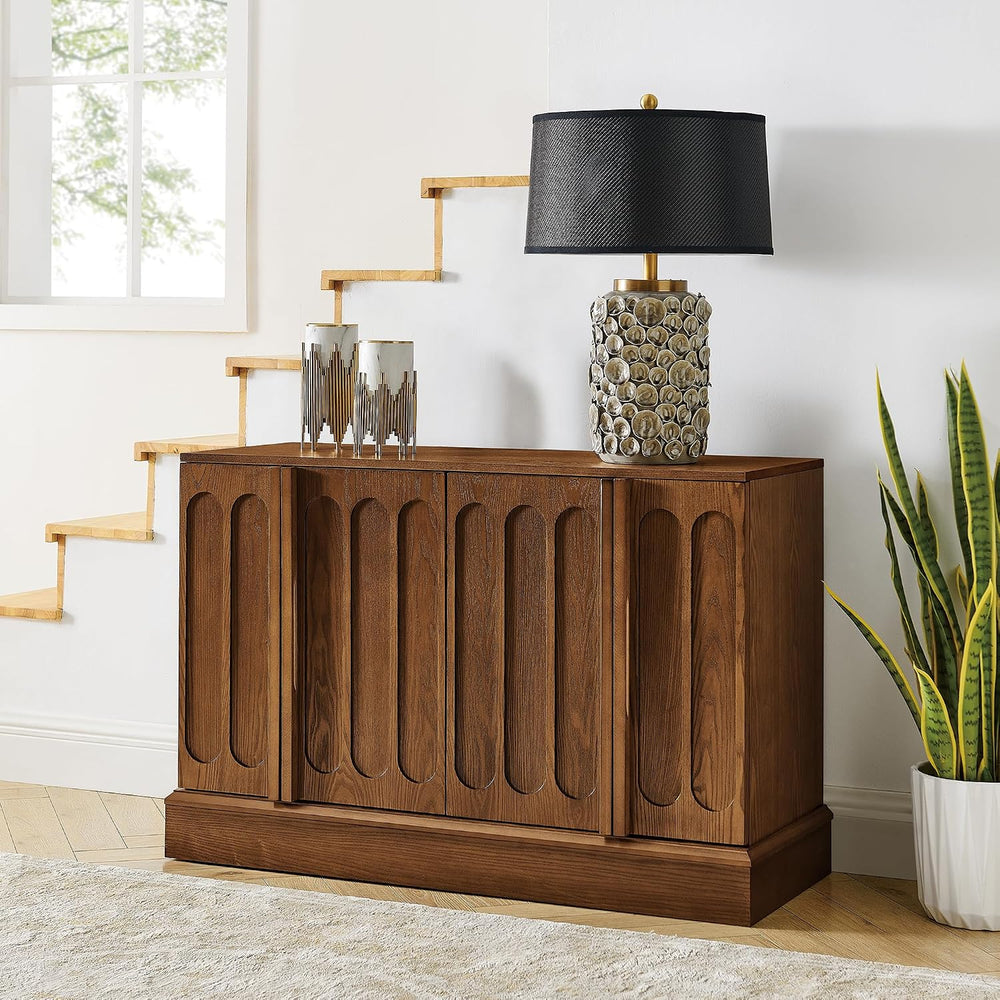 LKTART 45" Mid-Century Modern Sideboard Buffet Cabinet with Fluted Doors...