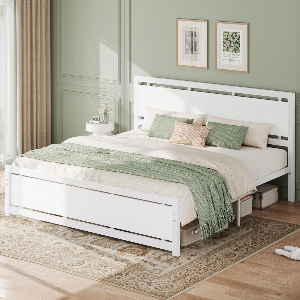 LIKIMIO King Size Bed Frame with Headboard and Footboard