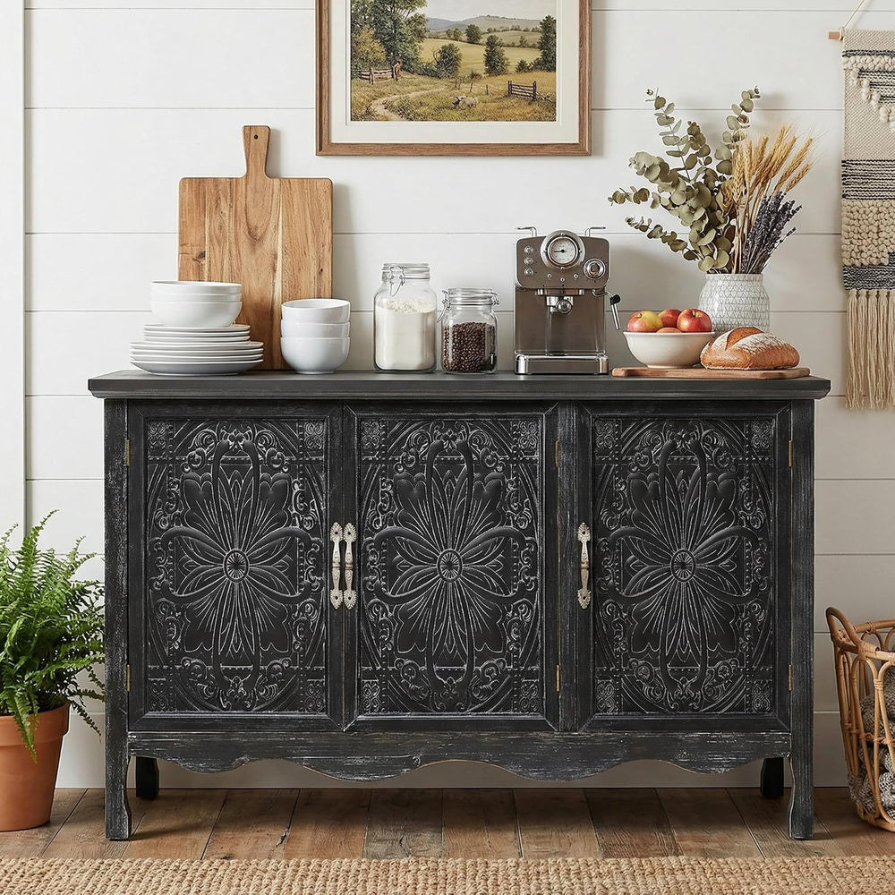 RoyalCraft Buffet Sideboard with Storage,Vintage Solid Wood Sideboard