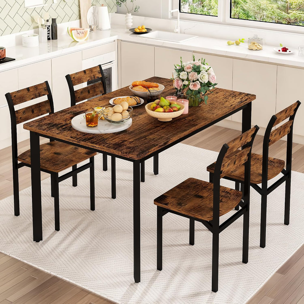 dklgg dining room table set for 4 farmhouse shown in use