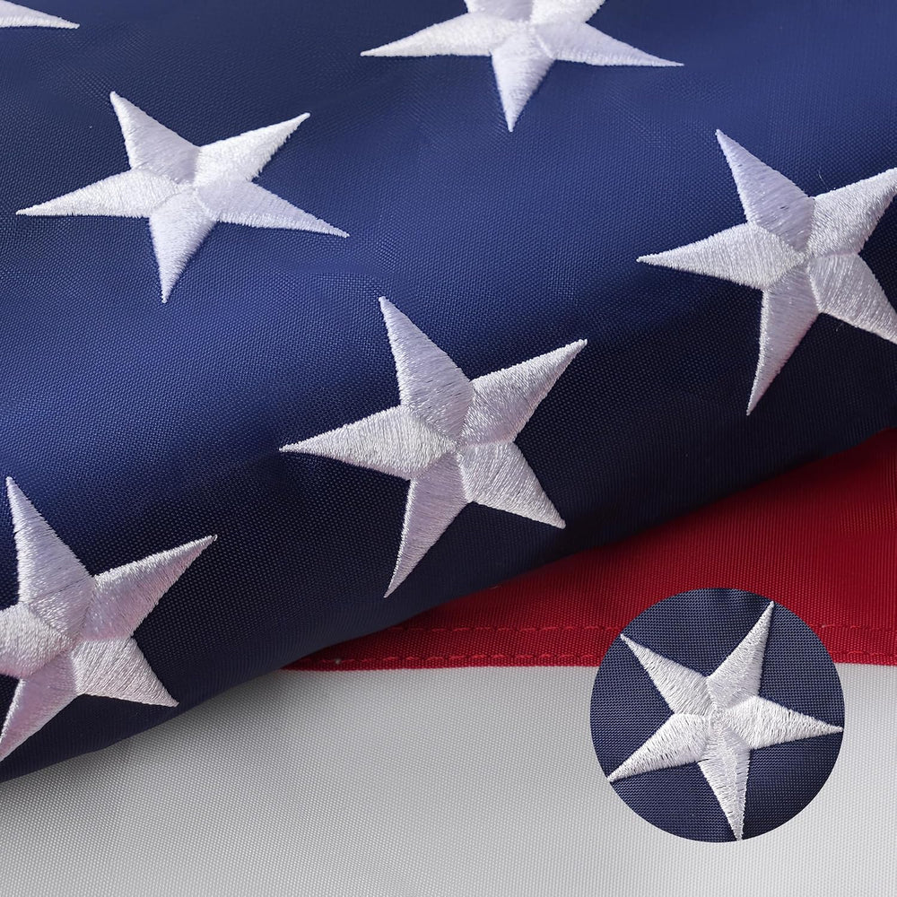 American flag for outside 4x6 Ft, Embroidered, Brass Grommets