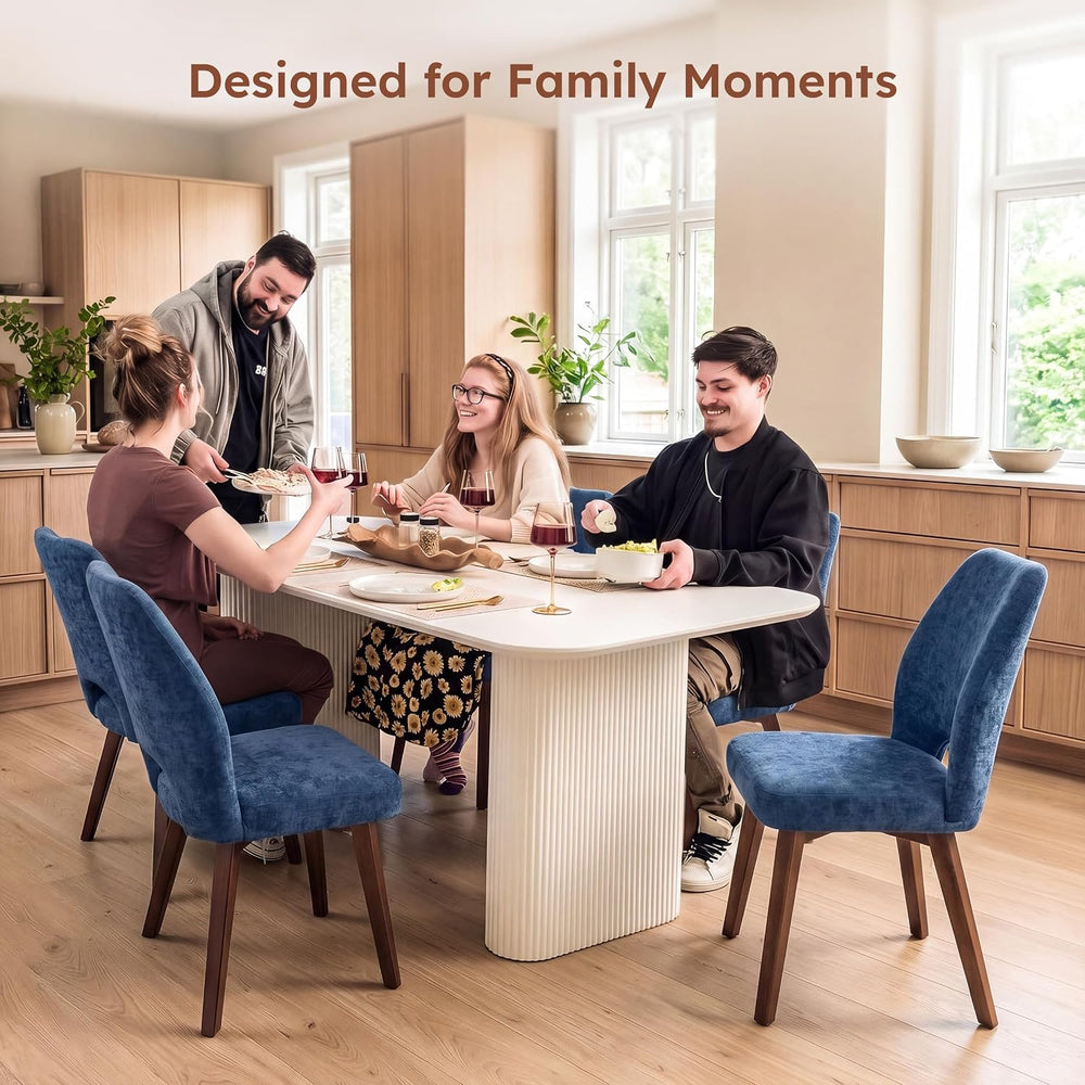 Dining Chairs Set of 4, Upholstered Kitchen Chairs, Blue