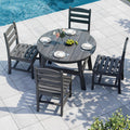Patio Dining Set, 5-Piece HDPE Outdoor Dining Set for 4, Grey