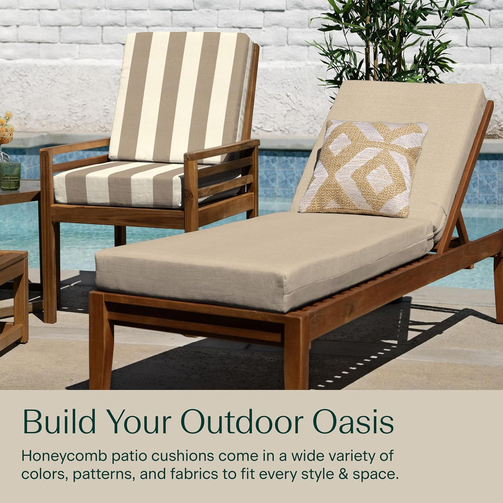 Honeycomb Outdoor Heritage Chaise Cushion for Patio Furniture, 21.5 x 70