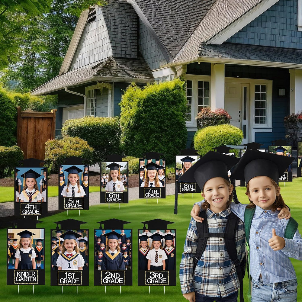Briwooody 13 Pcs K-12 Graduation Yard Signs 2026 Photo Stakes,Black