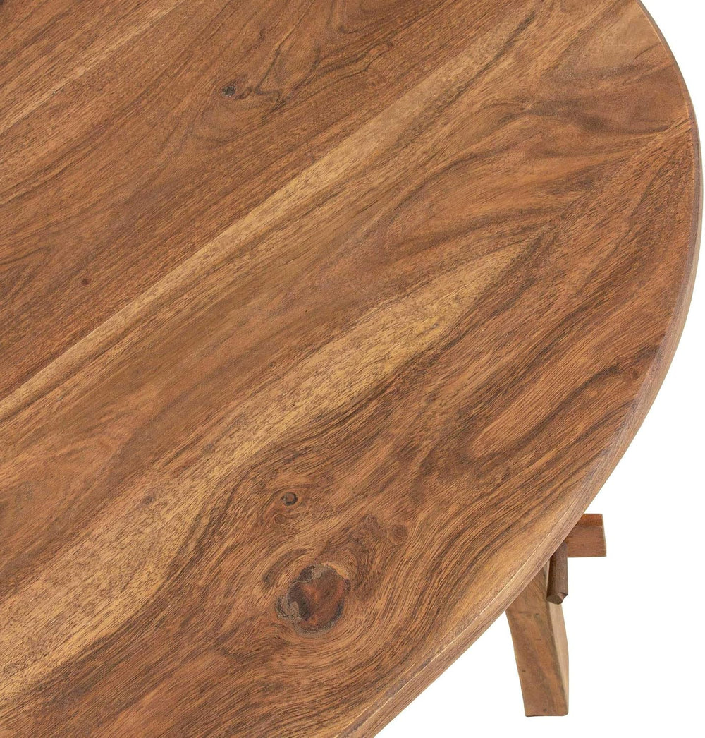 East at Main Celeste 45-Inch Oval Solid Acacia Wood Coffee Table, Brown