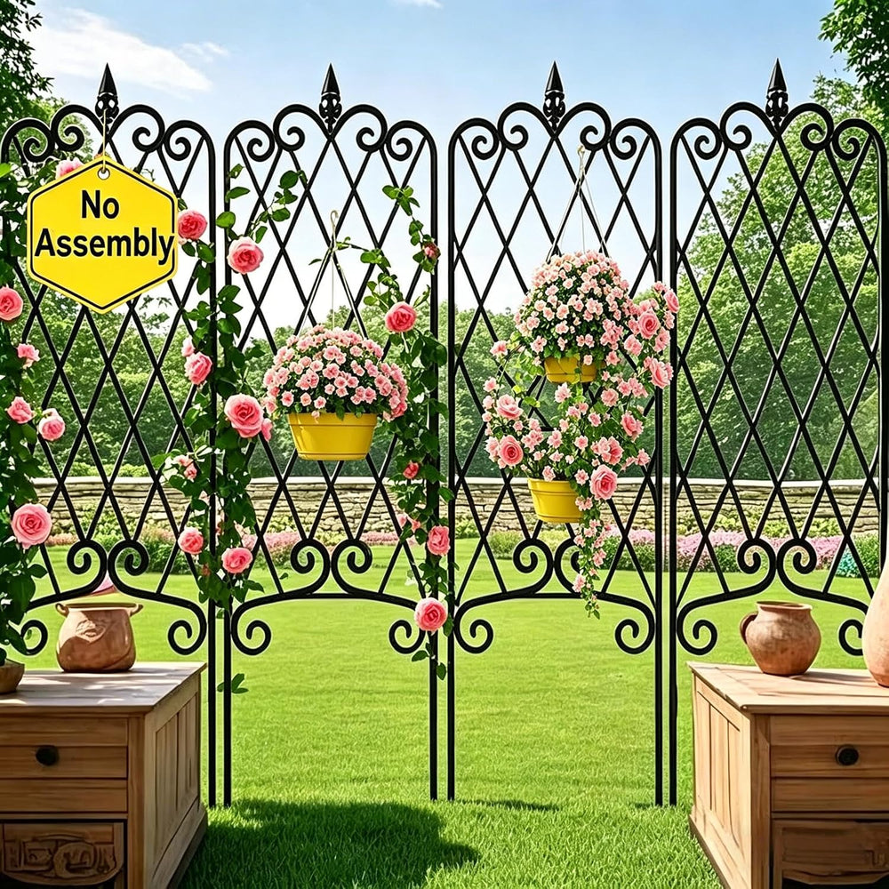 AMAGABELI GARDEN & HOME 4 Pack Garden Trellis for Climbing Plants Outdoor...