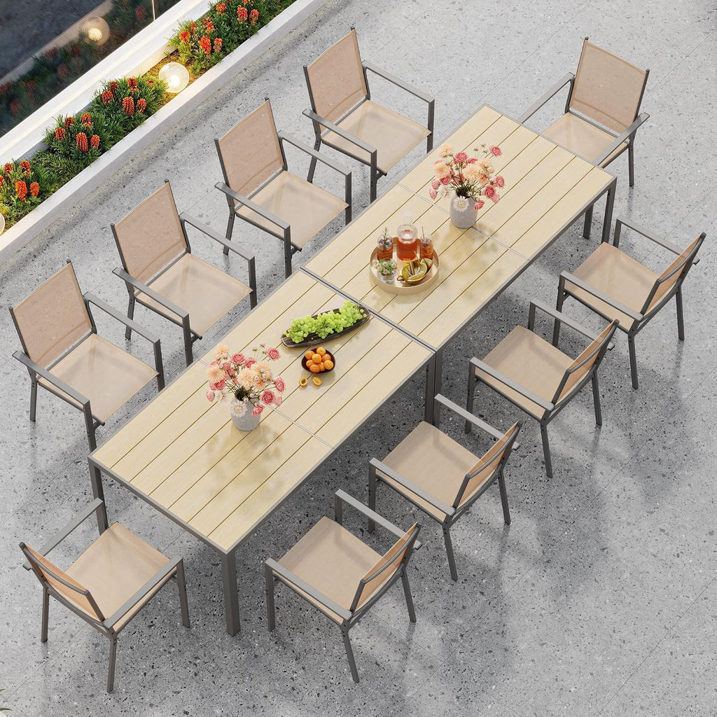 Ahomly Patio Table and Chairs Set for 6, Outdoor Dining Set