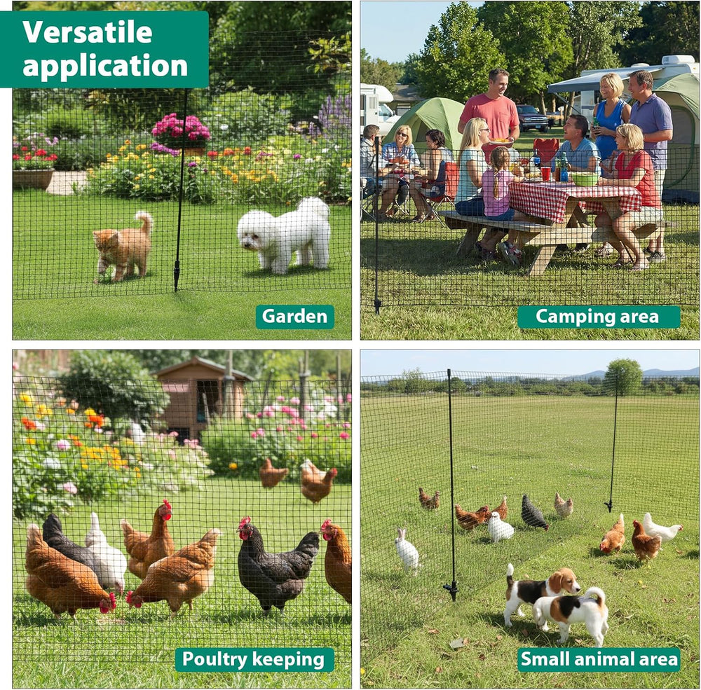 HIDALIFE Temporary Fence with Posts,Safety Barrier for Dog Snow Plastic Mesh ...