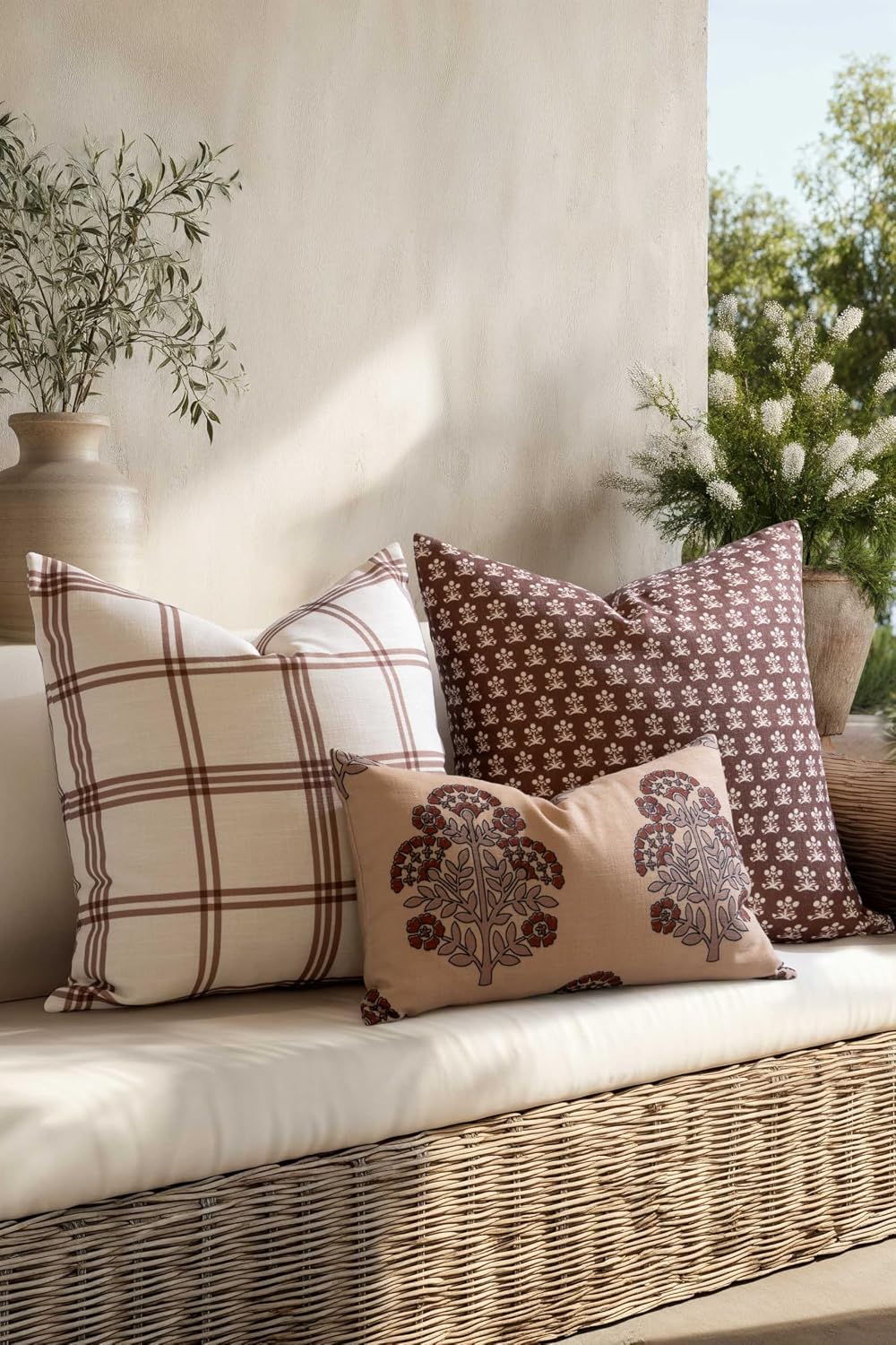 Crumbs Home Modern Farmhouse California Casual Indoor Outdoor Throw Pillow Co...