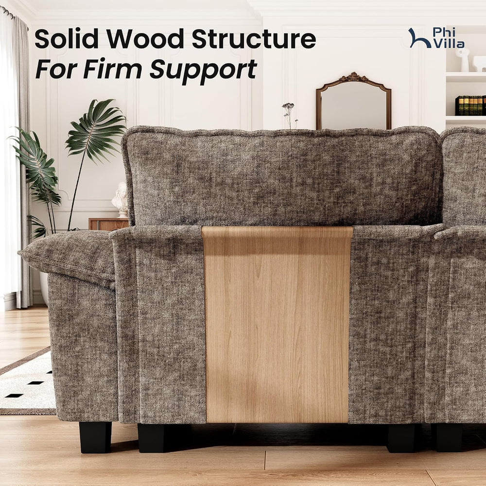 PHI VILLA 2-Piece Modular Loveseat Couch & 3-Seat Sectional Sofa Set