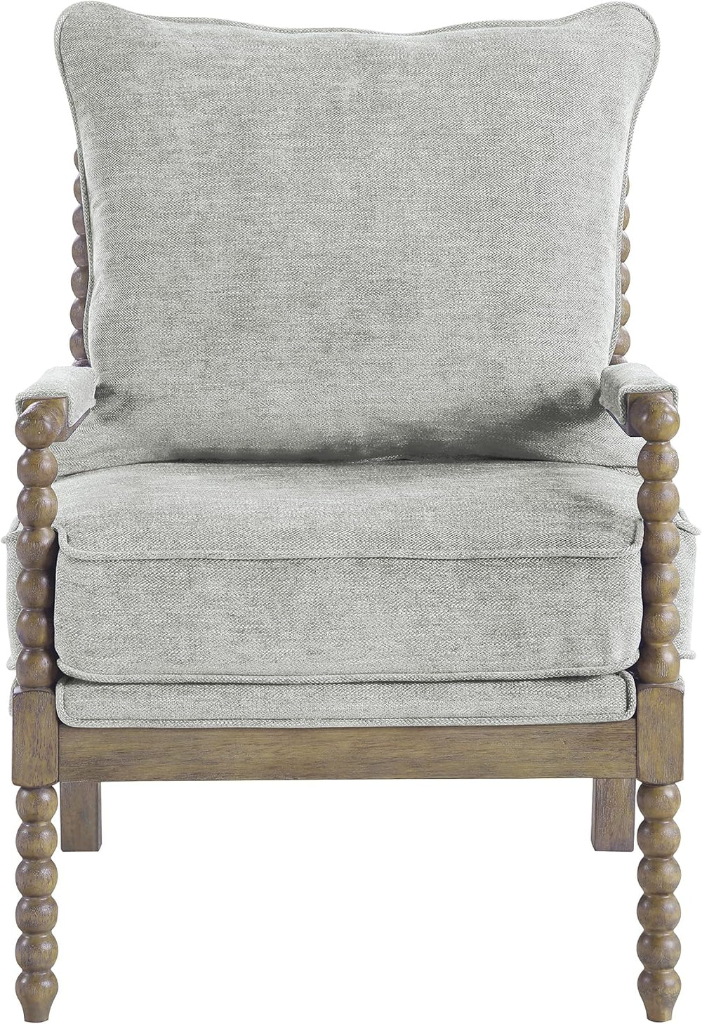 OSP Home Furnishings Fletcher Spindle Accent Chair with Rustic Brown Finish, ...