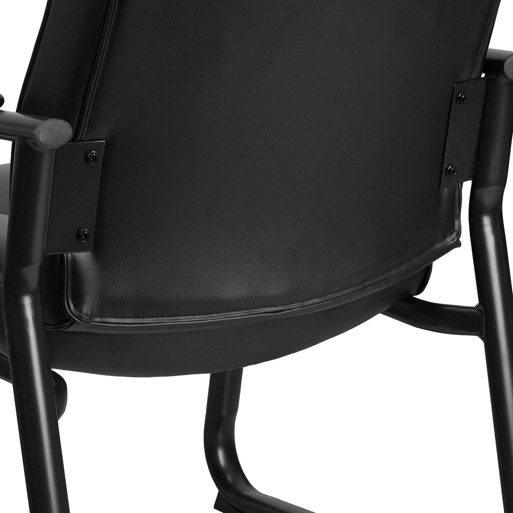 Flash Furniture Hercules LeatherSoft Reception Side Chair, Black