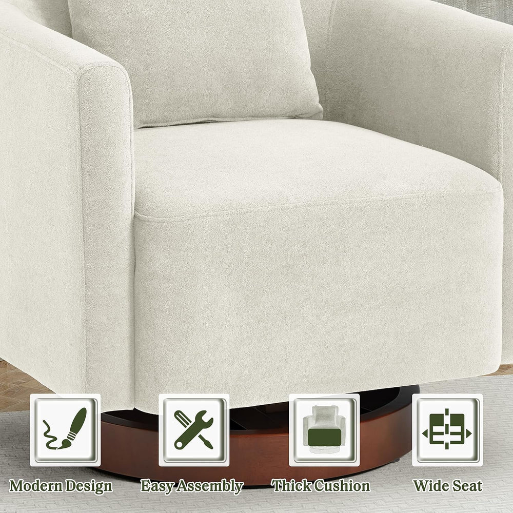 HOMREST Swivel Accent Chair,Armchair Barrel Chair with Adjustable Backrest Sw...