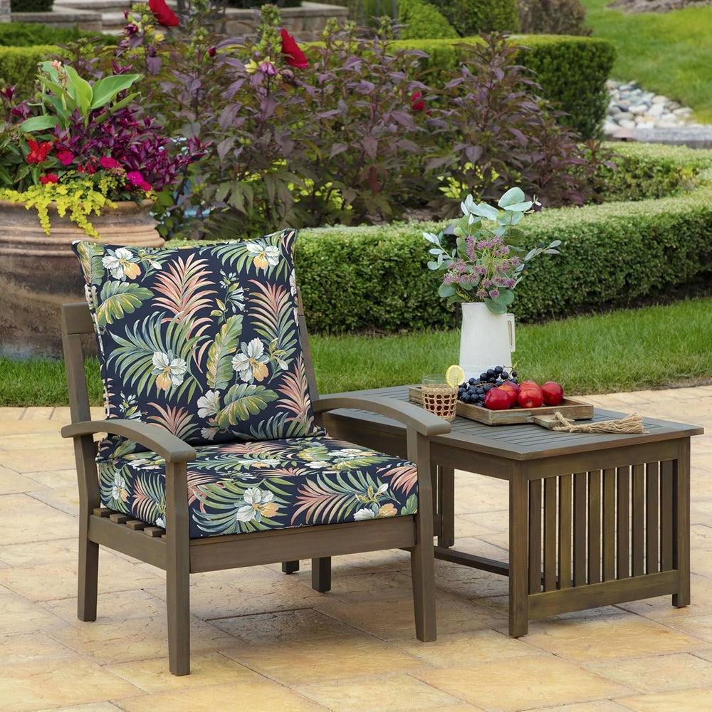 Arden Outdoor Deep Seat Cushion Set, 2-Pack, 22x24, Blue Tropical