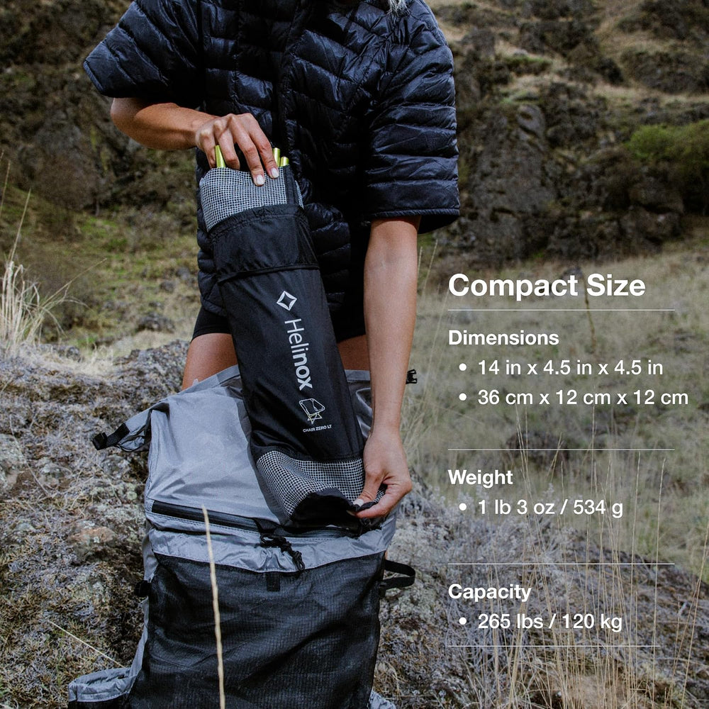 Helinox Chair Zero LT, 1.12 lbs Lightweight Camping Chair, Durable Ripstop, C...