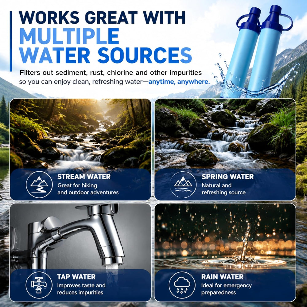 2 Pack Portable Water Filters with 400Gallons Capacity