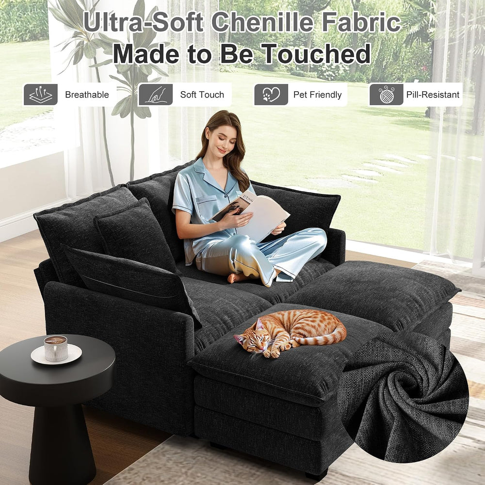 Hanherry 58" Cloud Couch Sectional Modular Sofa, Deep Seat Couches with ...