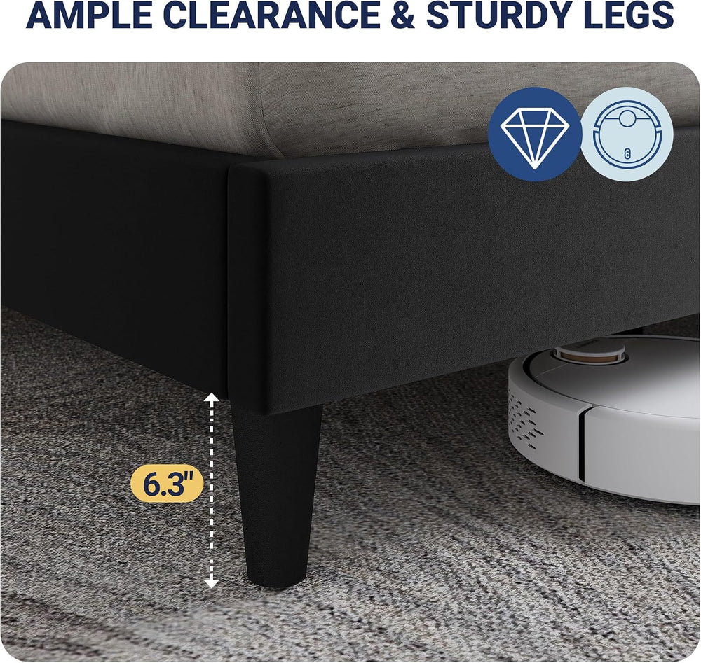 Allewie King Size Bed Frame with Storage Headboard & Smart Charging Station