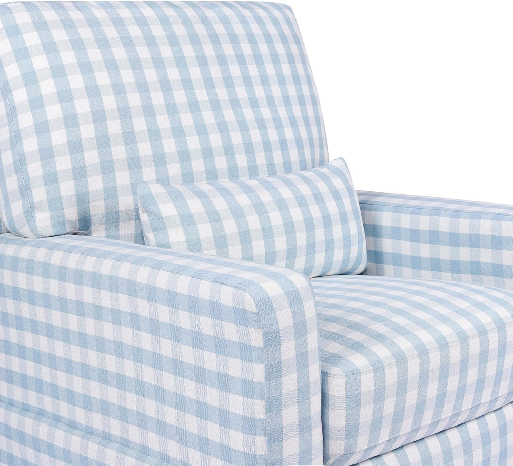 NAMESAKE Crawford Pillowback Comfort Swivel Glider, Blue Gingham