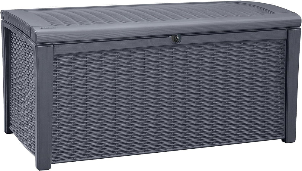 Keter Borneo Outdoor Storage Deck Box, 110 Gallon, Grey