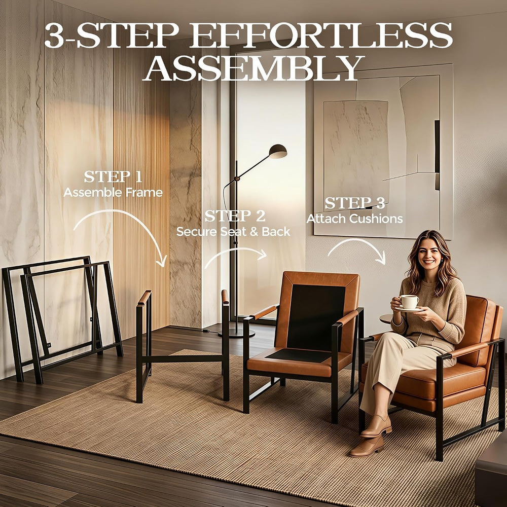 Yaheetech Mid-Century Modern Accent Chairs Set of 2, Light Brown