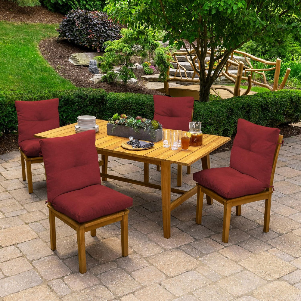 Arden Outdoor Tufted Dining Chair Cushion, 21x40, Ruby Red