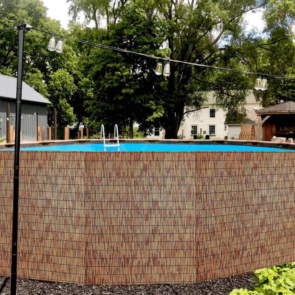 KOIUEYW Bamboo Reed Fencing, Light Russet Bamboo Fence Rolls 6 Feet High, Dec...