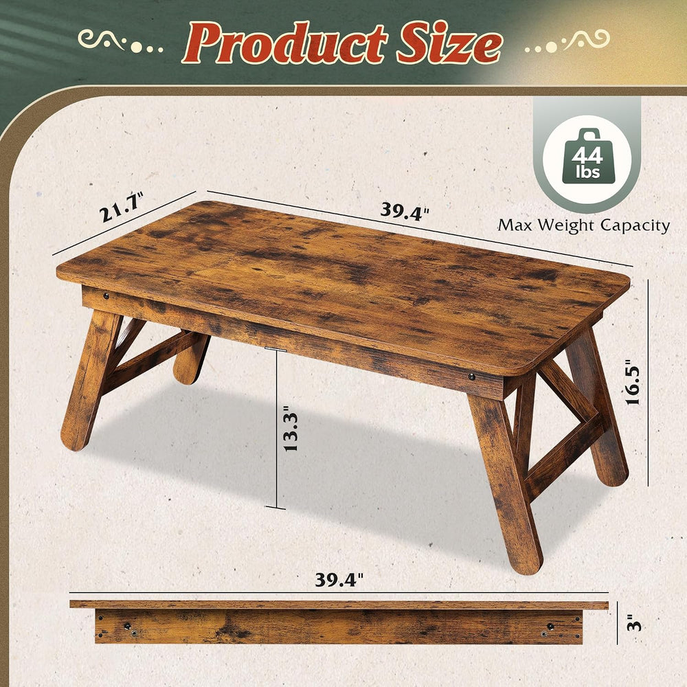 WLIVE Folding Coffee Table, Portable Small Coffee Table with No Assembly Need...