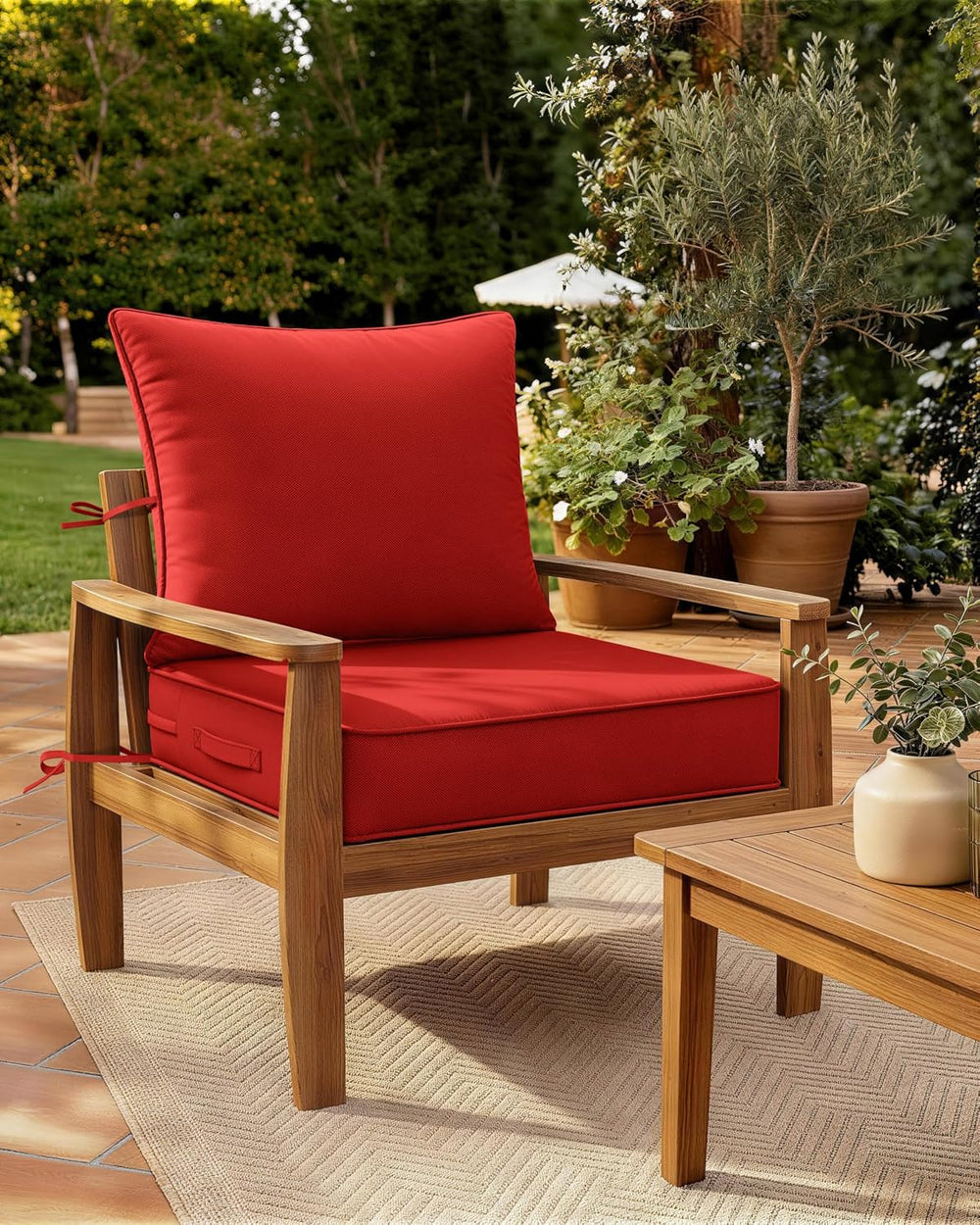 Outdoor Chair Cushion Set of 1, 22x22x4 Waterproof Fade Resistant