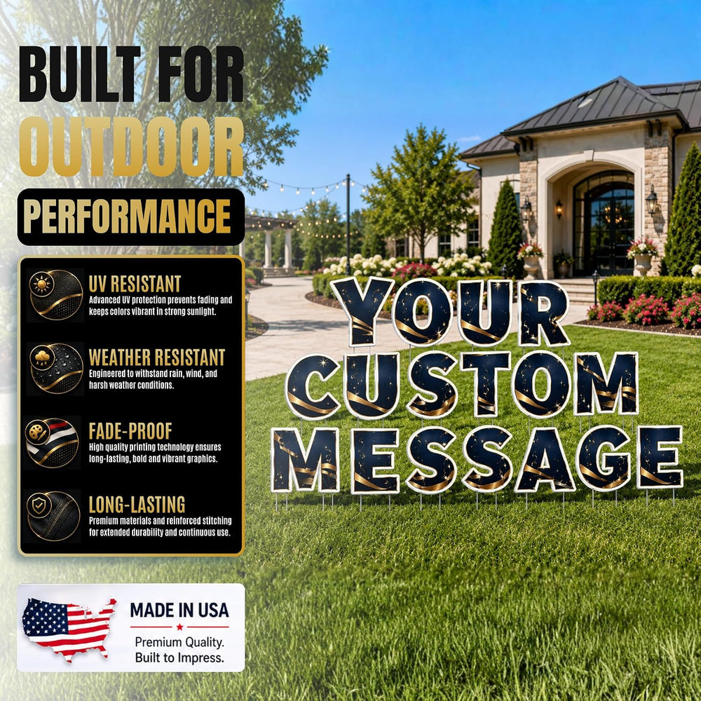 Custom Large lawn letters with stakes by BCB | Lawn Sign Printed in USA