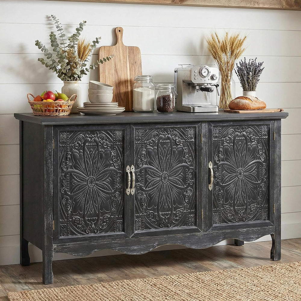 RoyalCraft Buffet Sideboard with Storage,Vintage Solid Wood Sideboard