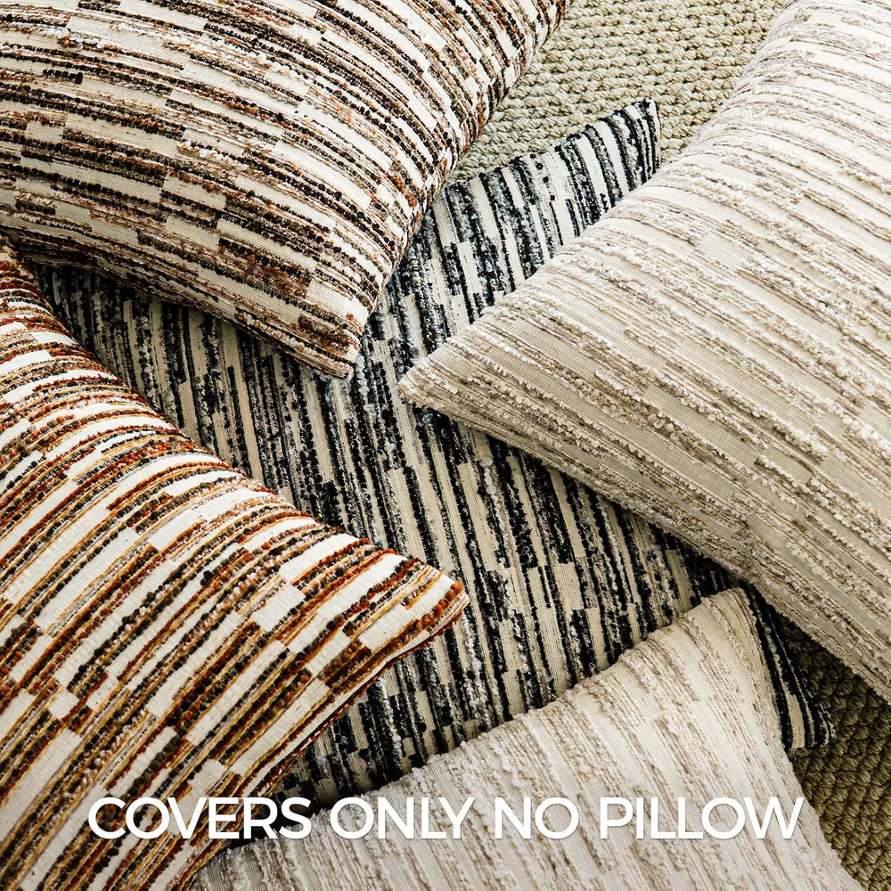 Boho Striped Decorative Throw Pillow Covers 26"X26" Set of 2,Dark B...