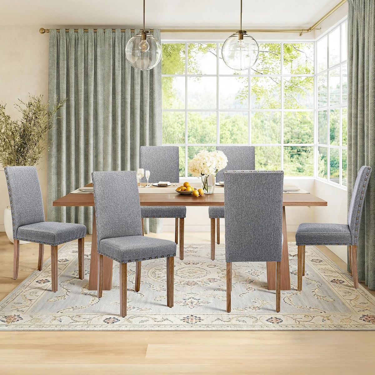 Upholstered Dining Chair Modern Stylish Fabric Kitchen Diner, Set of 4