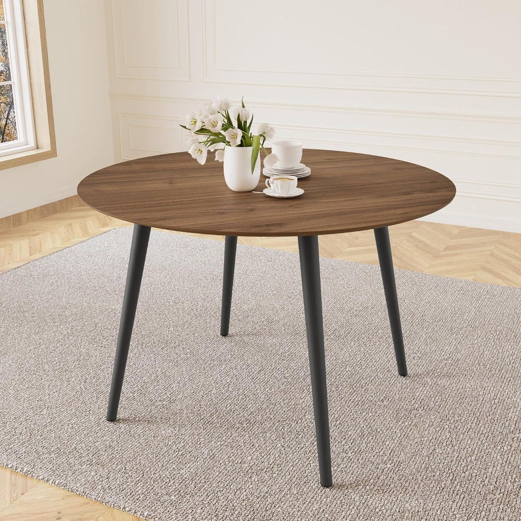 hipihom 43.3 inch round dining table for 4 shown in use
