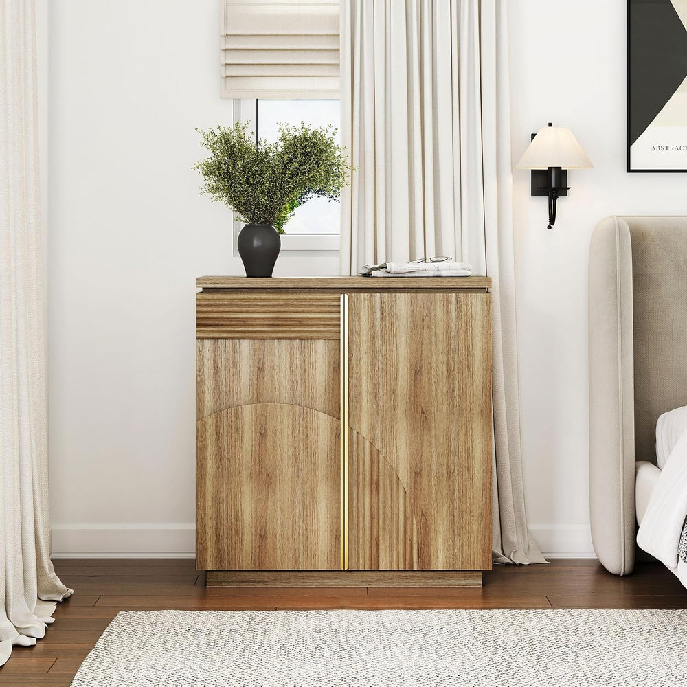 BELLEZE 31" Kassi Sideboard Buffet Cabinet - Camel