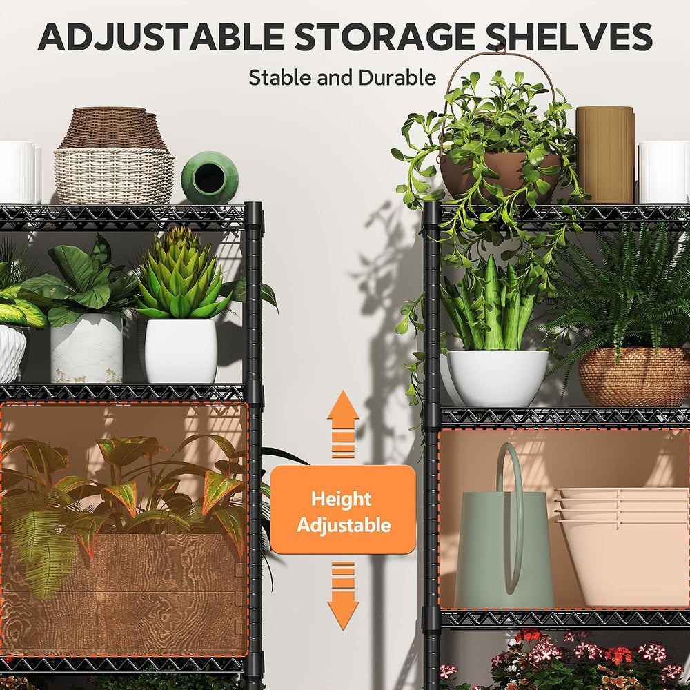 M MZG 6 Tiers Storage Shelves Load 2100LBS, Metal Shelving Wire Metal Shelvin...